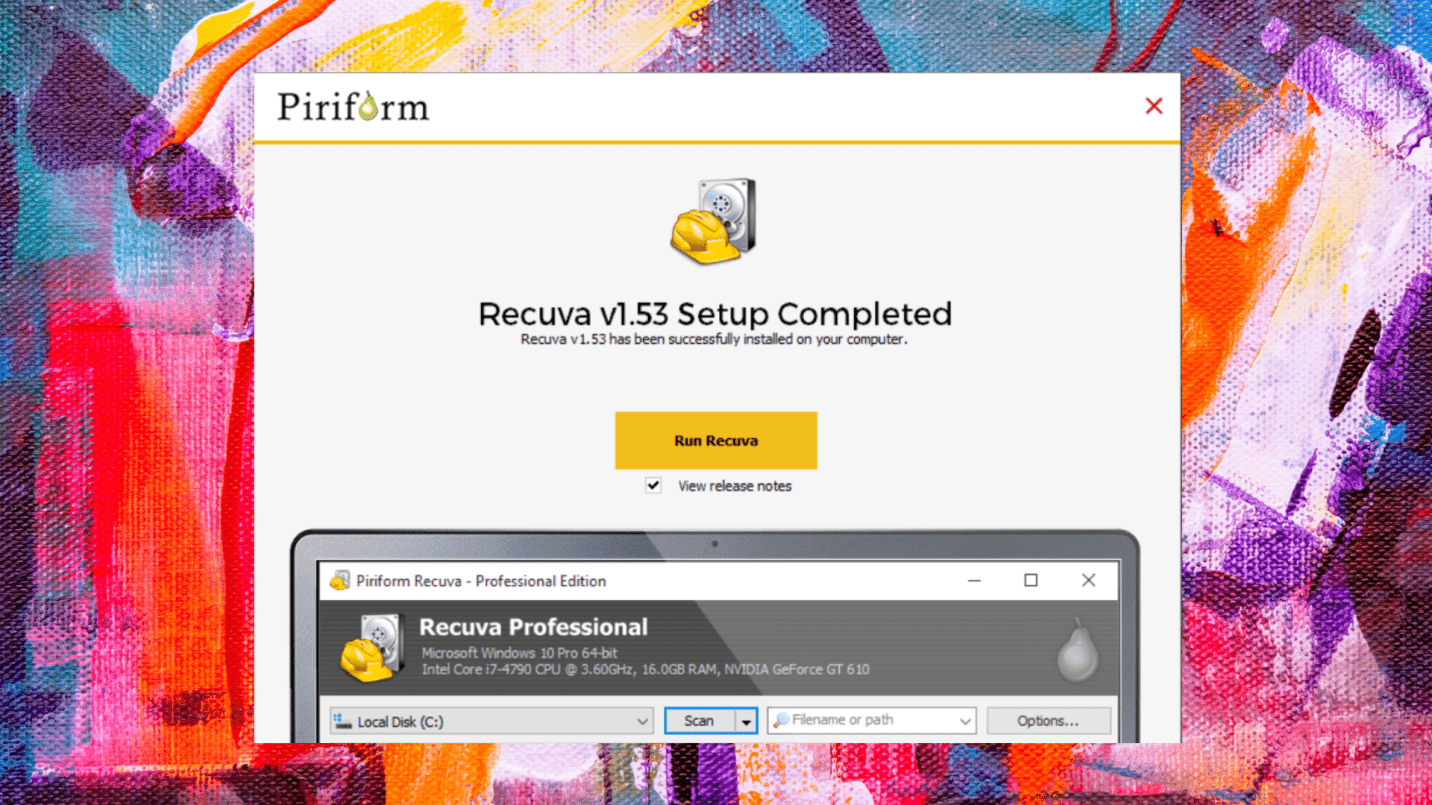 installing recuva