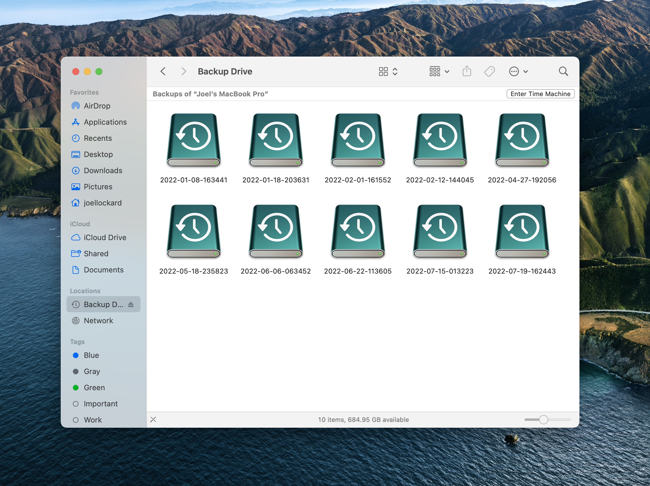 viewing backup hard drive on mac