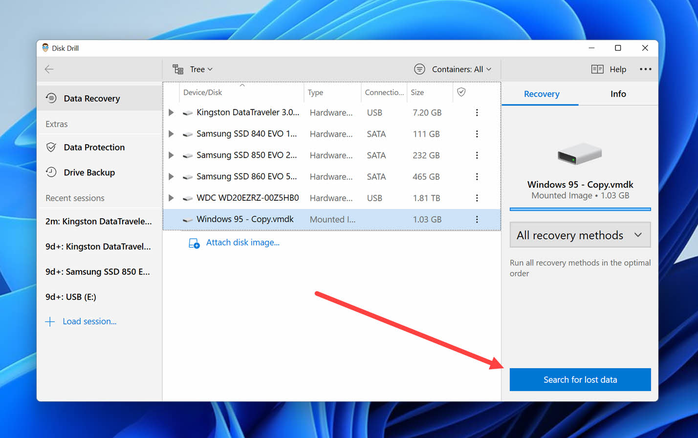 disk drill recover data from virtual disk image