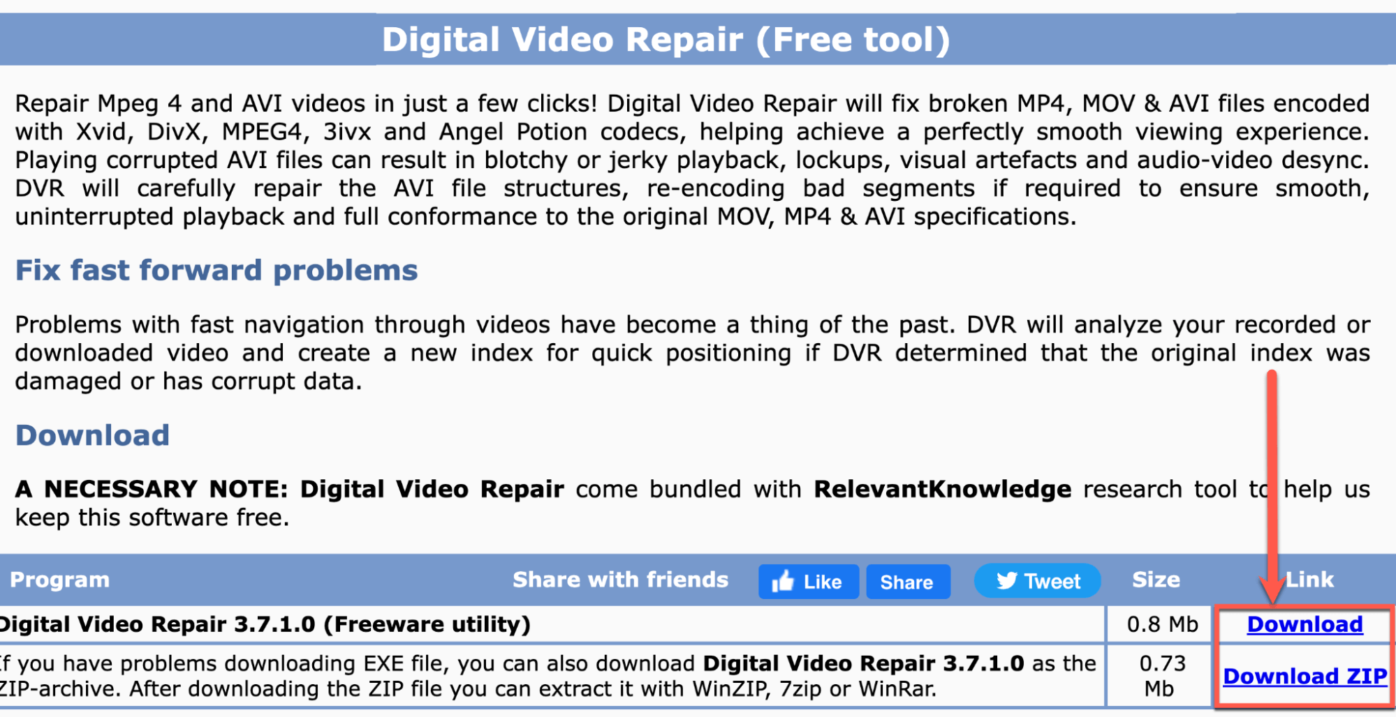 download digital video repair