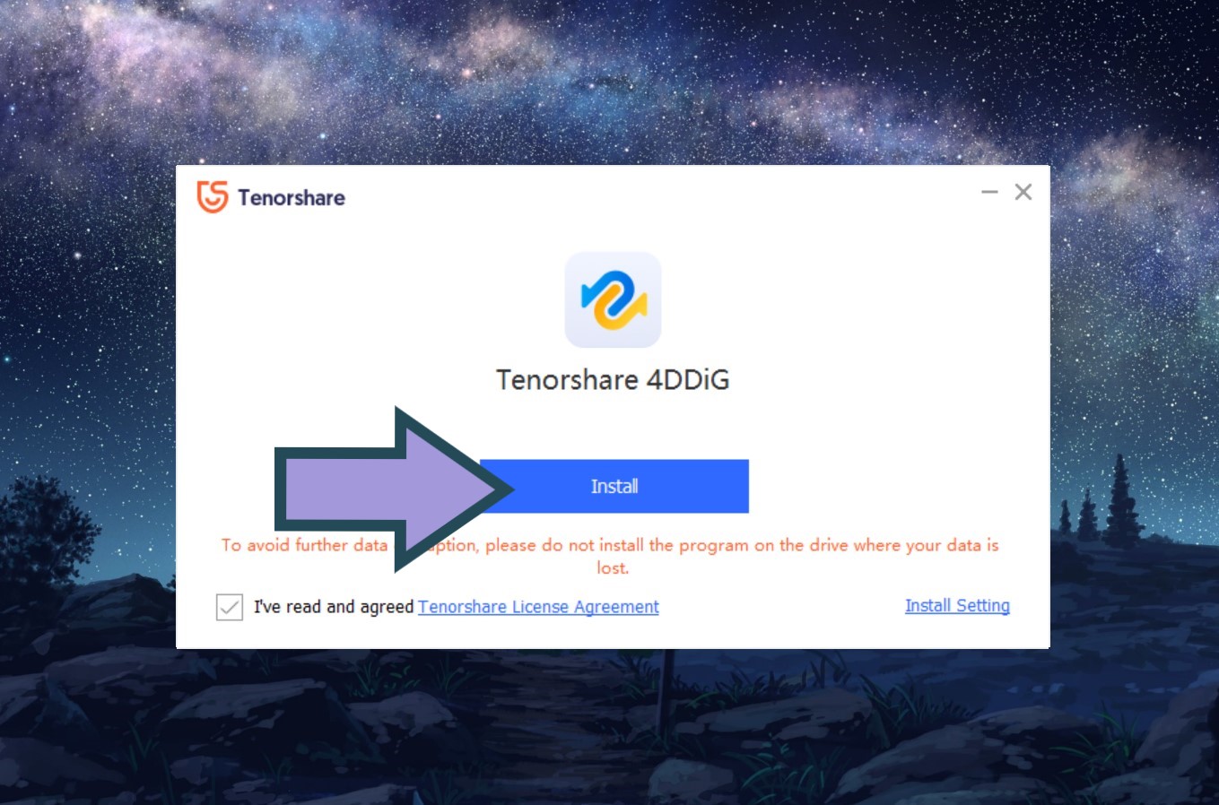 تثبيت أداة الاسترداد Tenorshare