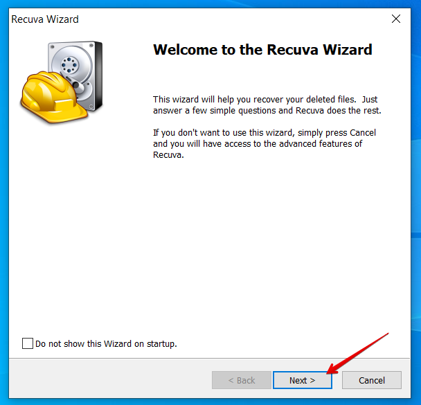 recuva click next to install