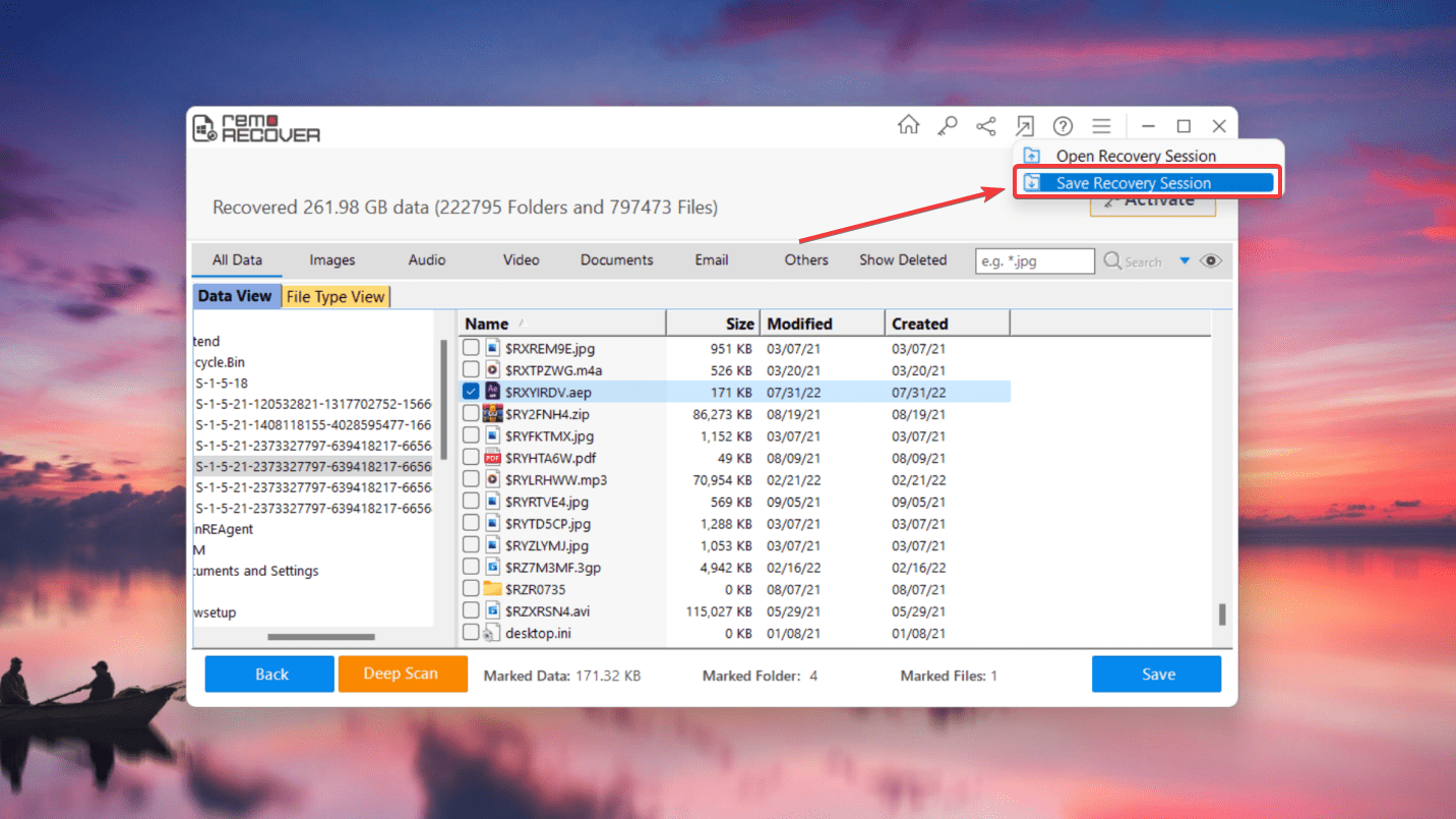 saving recovered files on remo recover