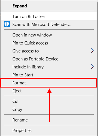 파일 탐색기의 Windows 마우스 오른쪽 버튼을 클릭하십시오