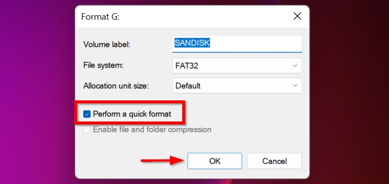 Format parameters