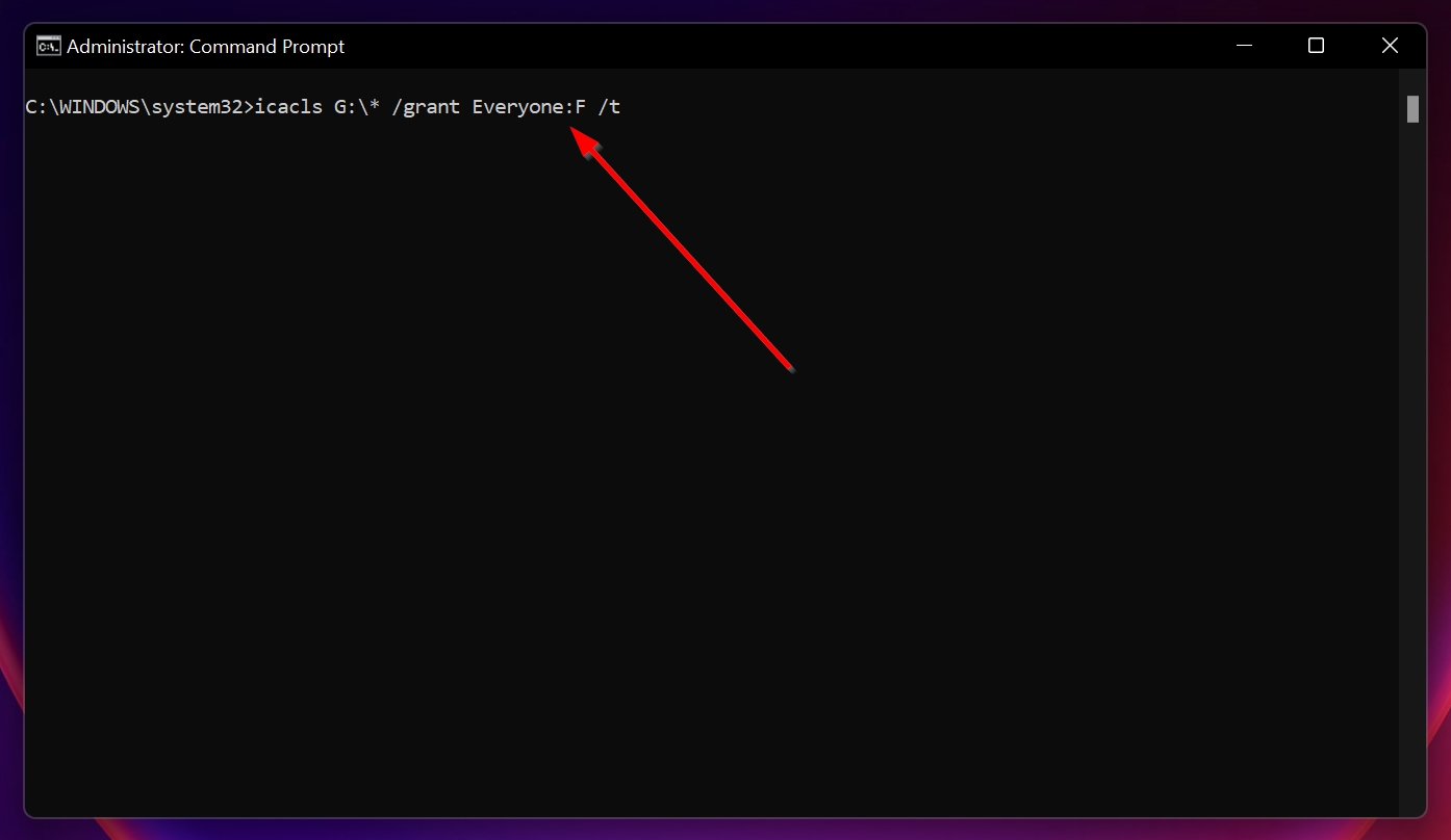 The icacls command syntax