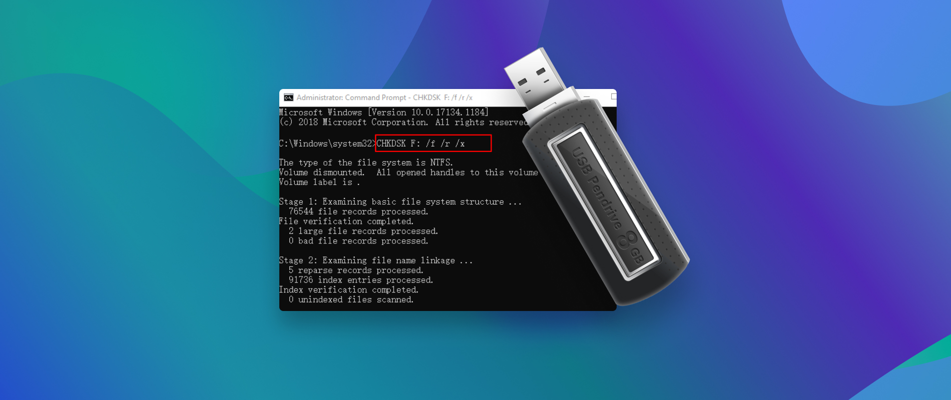 lineal Wade hovedsagelig How to Repair a USB Flash Drive (Pen Drive) Using CMD