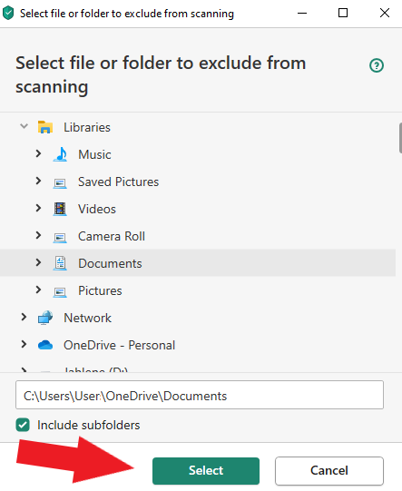 select file
