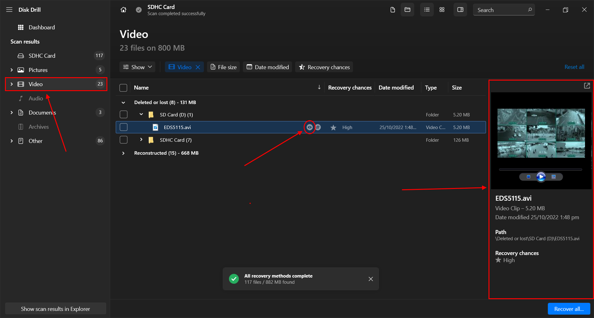 preview window in disk drill