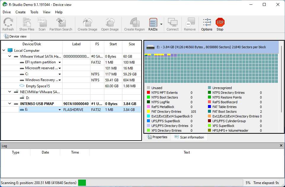 R-Studio Scan In Progress