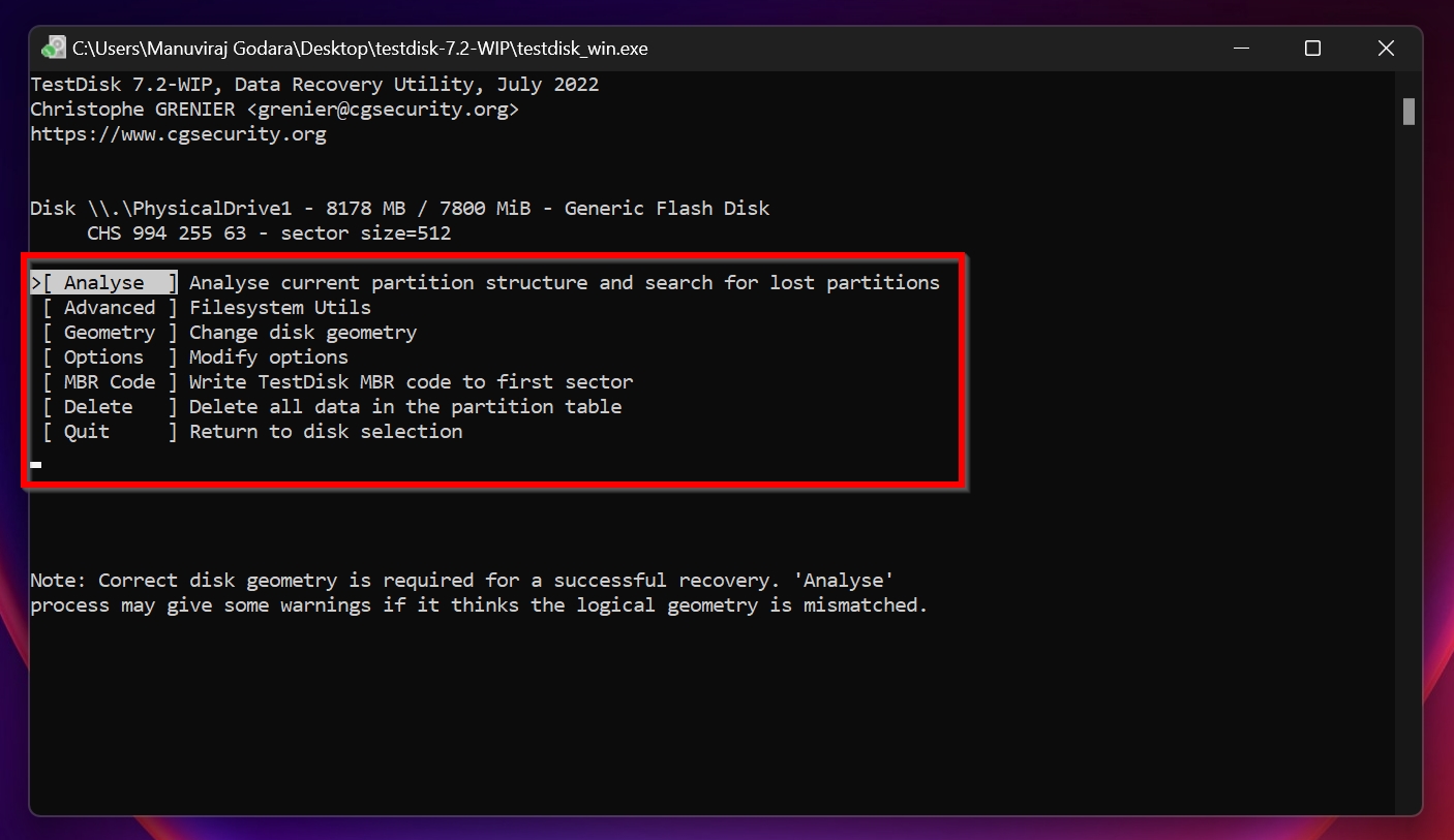 Analyze option in TestDisk. 