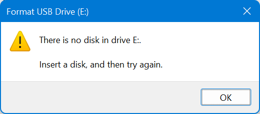 Format disk error.