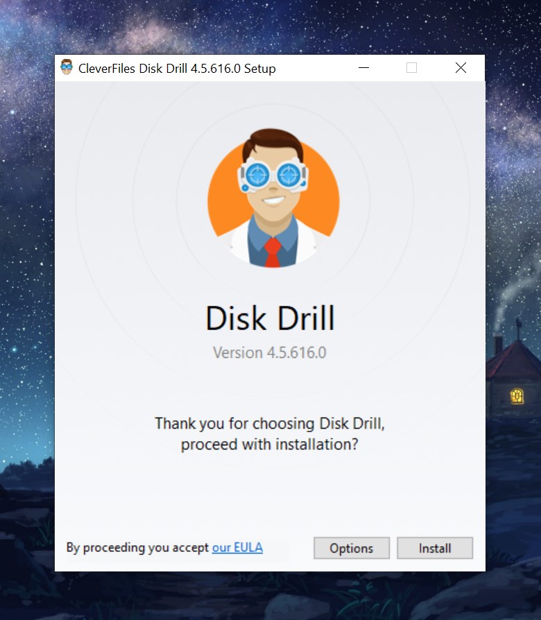 Disk Drill data recovery tool installation