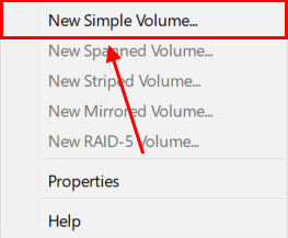 new simple volume option in right-click menu