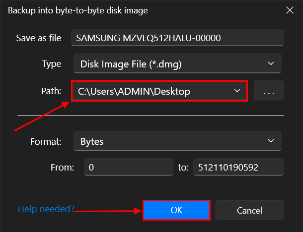 backup destination folder in Disk Drill