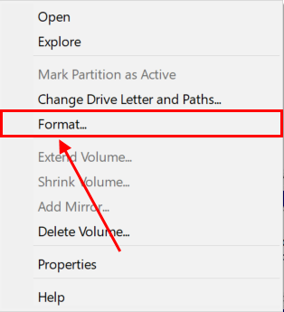 format button in right-click menu
