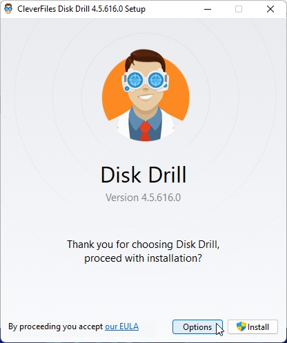 Disk Drill Install Options