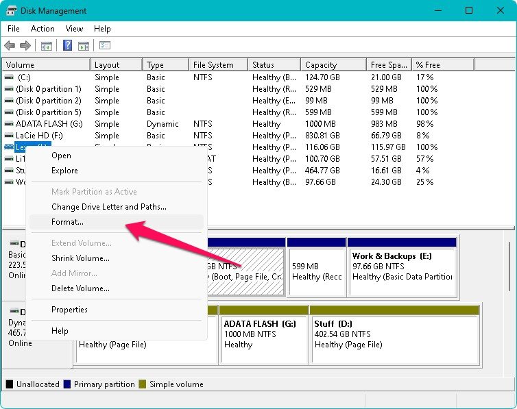 format disk management