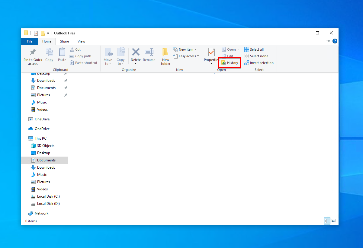 Opening File History.