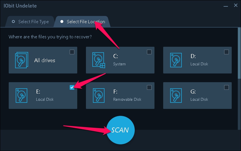 select file location