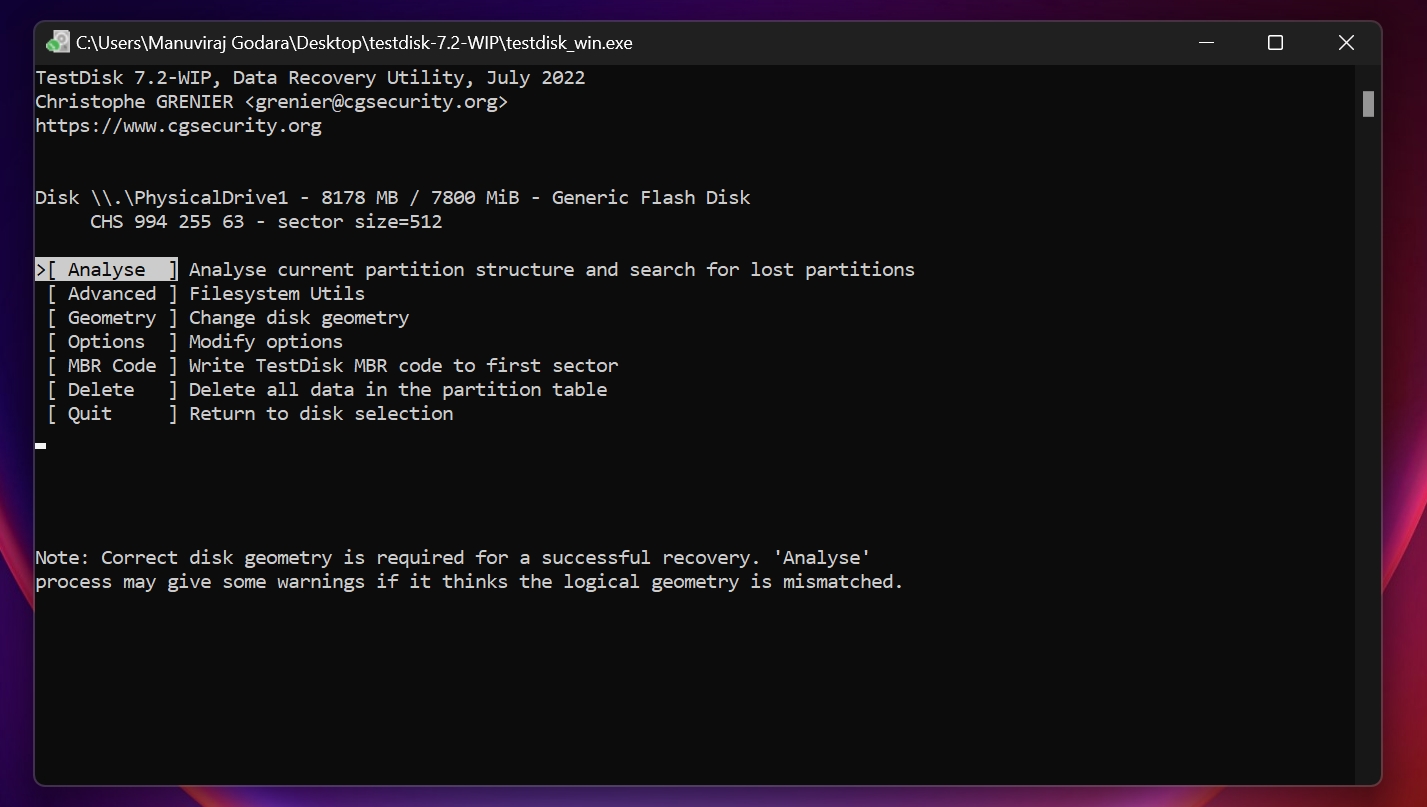 Analyze option in TestDisk. 