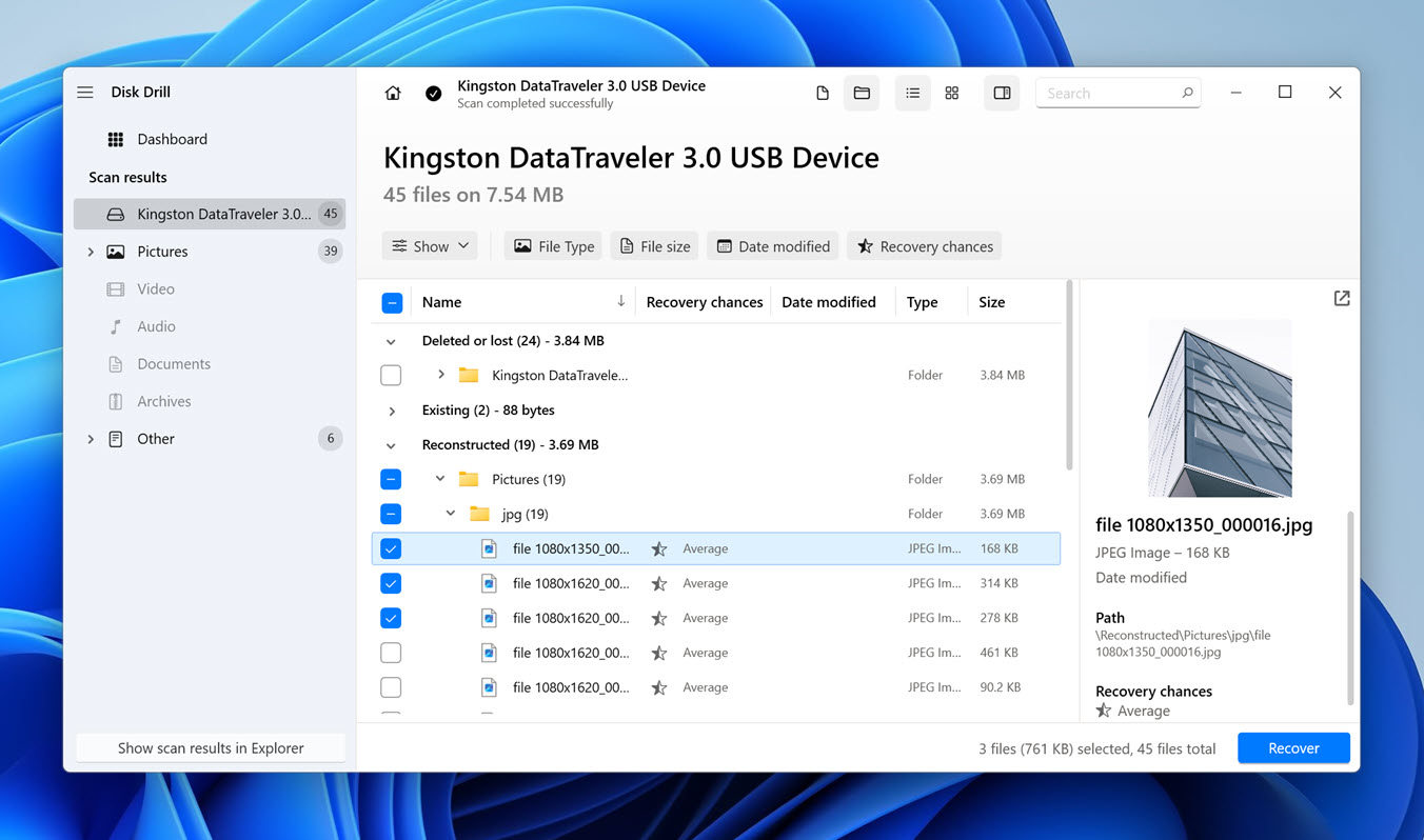 disk drill 5 usb flash drive results