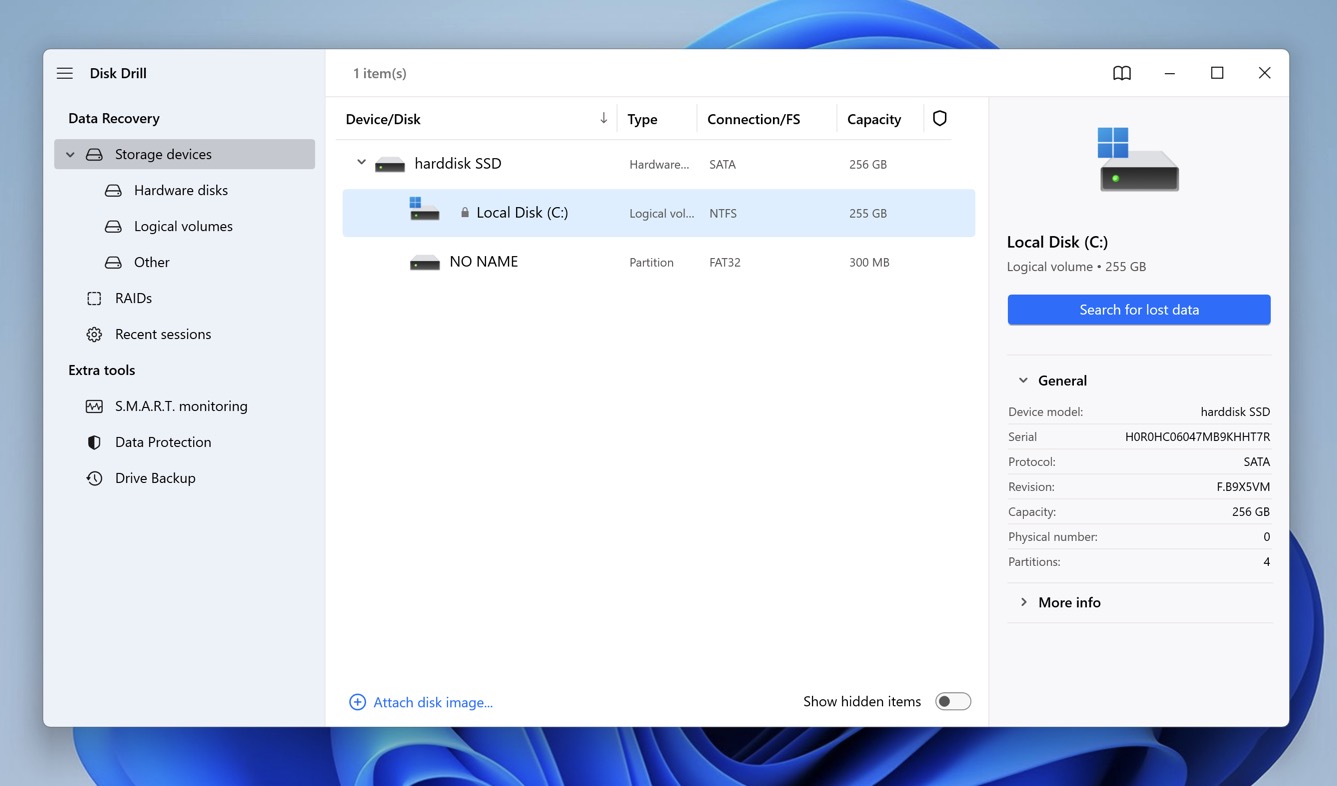 disk drill for windows user interace