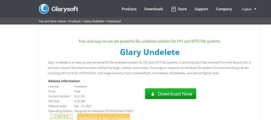 glary undelete's installer