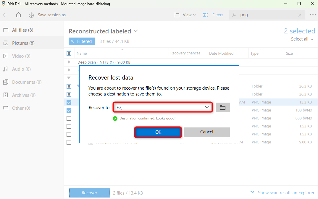 selecting a recovery location