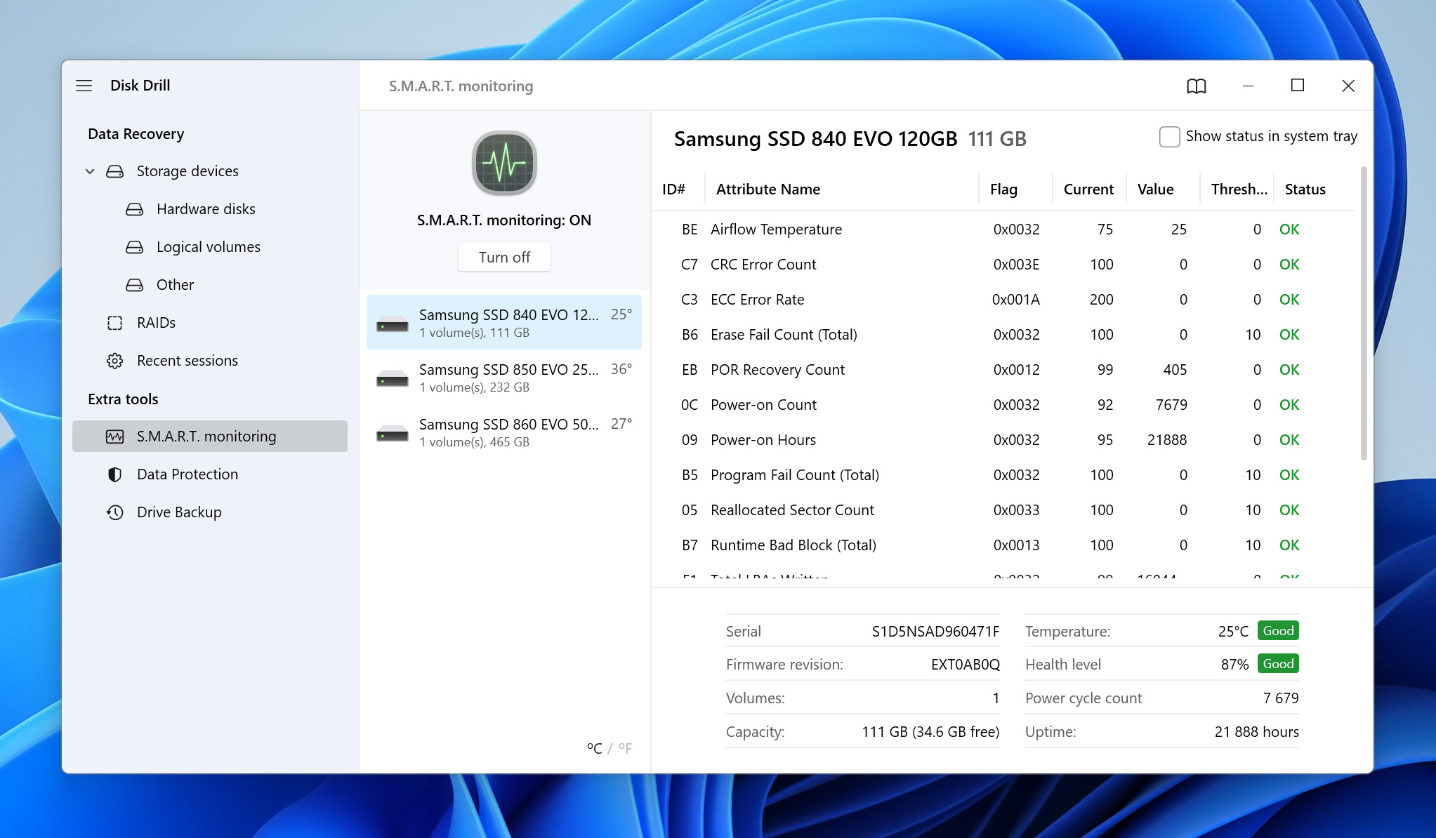 smart monitoring disk drill