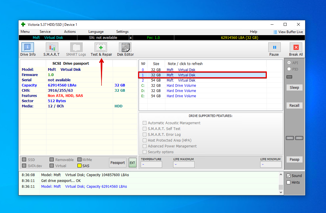 Performing a Test and Repair scan on the drive.