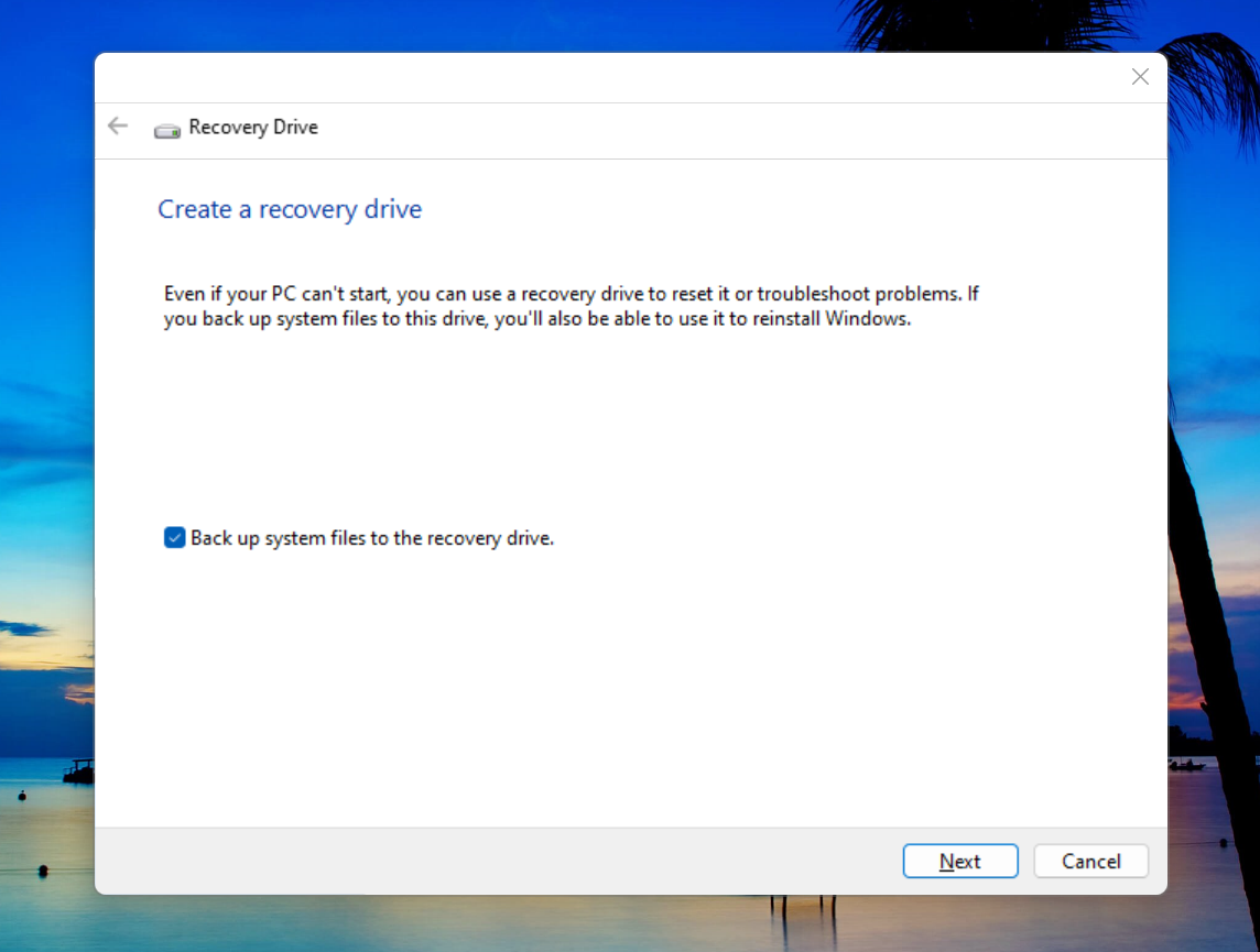 creating a hp recovery drive