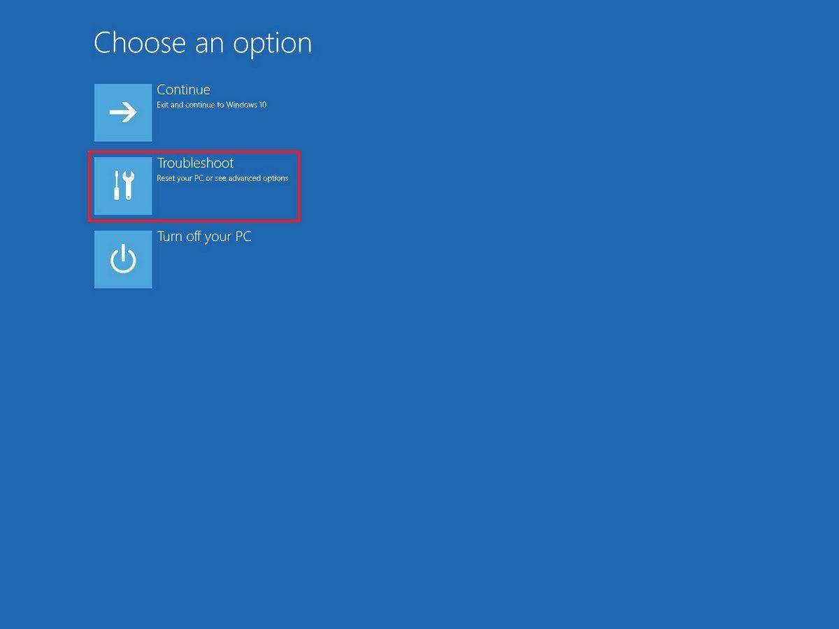 startup troubleshoot options