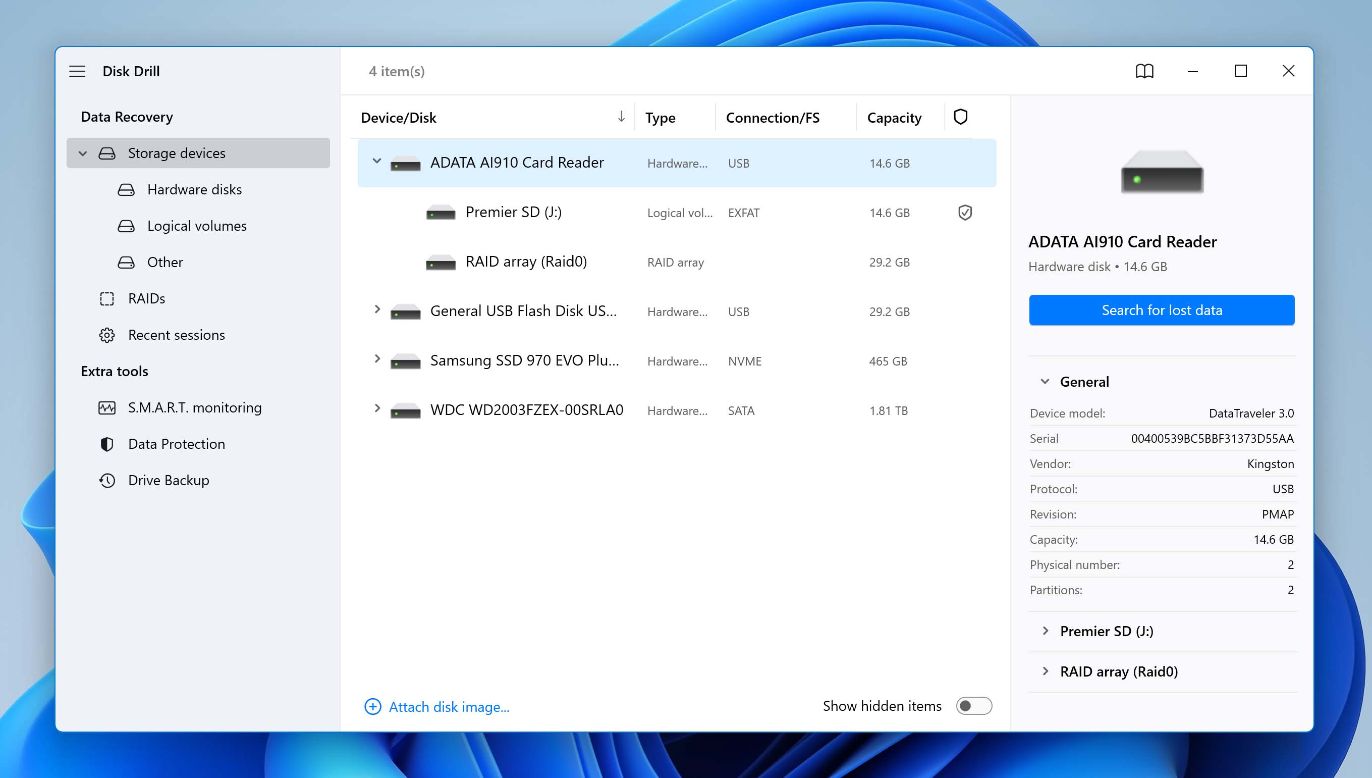 Disk List With Adata Card