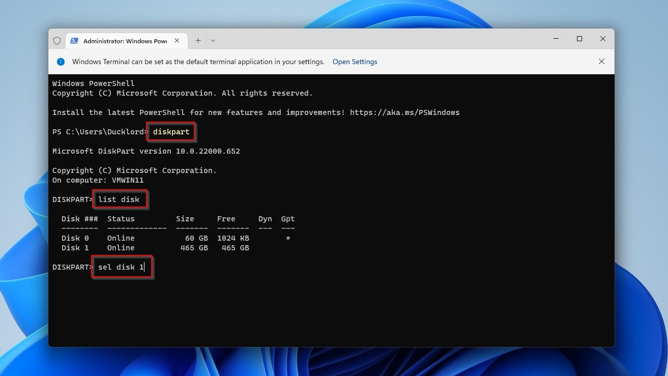 CMD Diskpart Detail Disk Select Volume Number