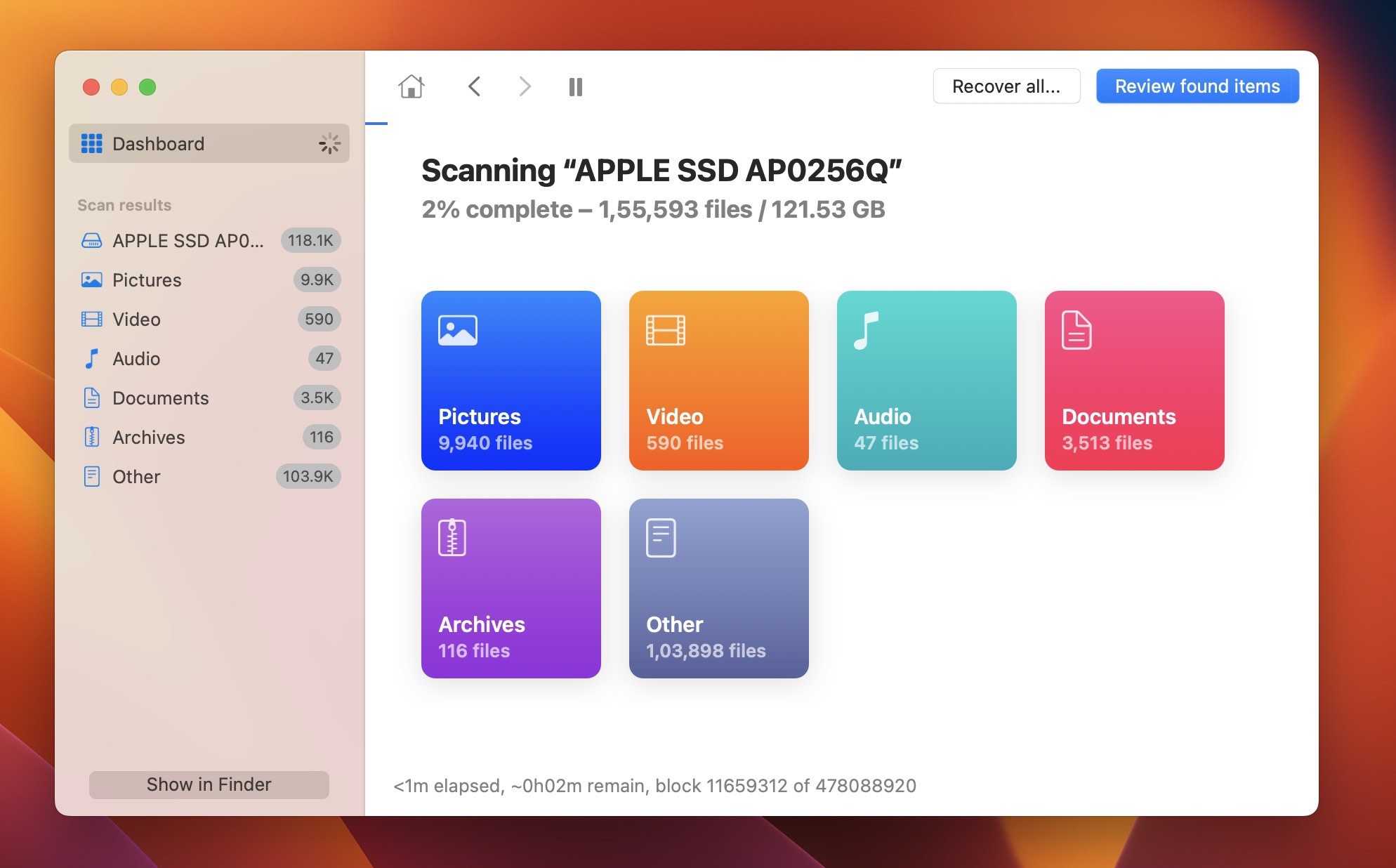 Disk Drill Scanning