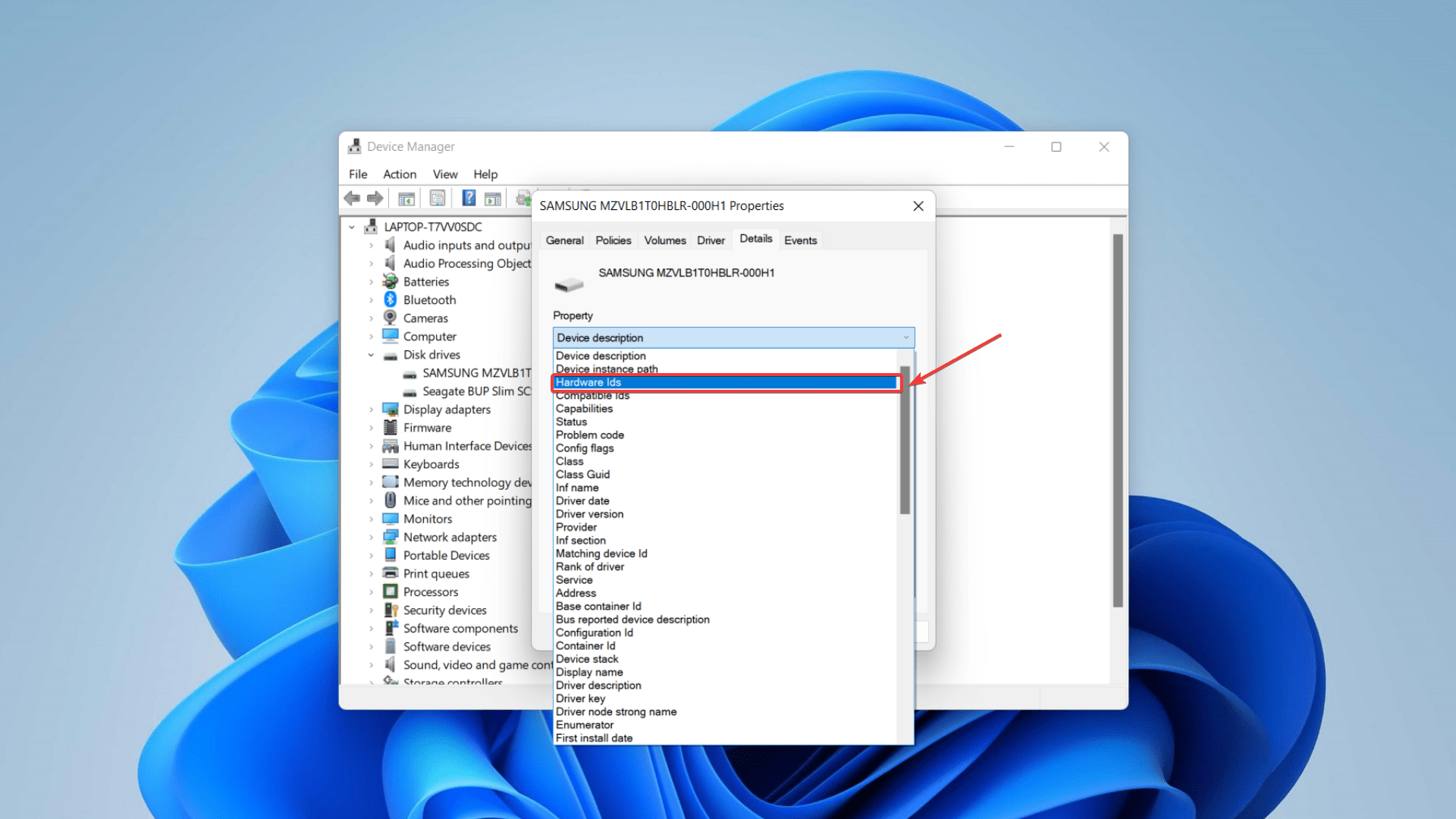 accessing property IDs in device manager