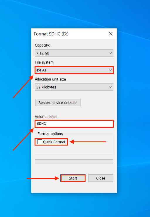 Windows formatting tool menu