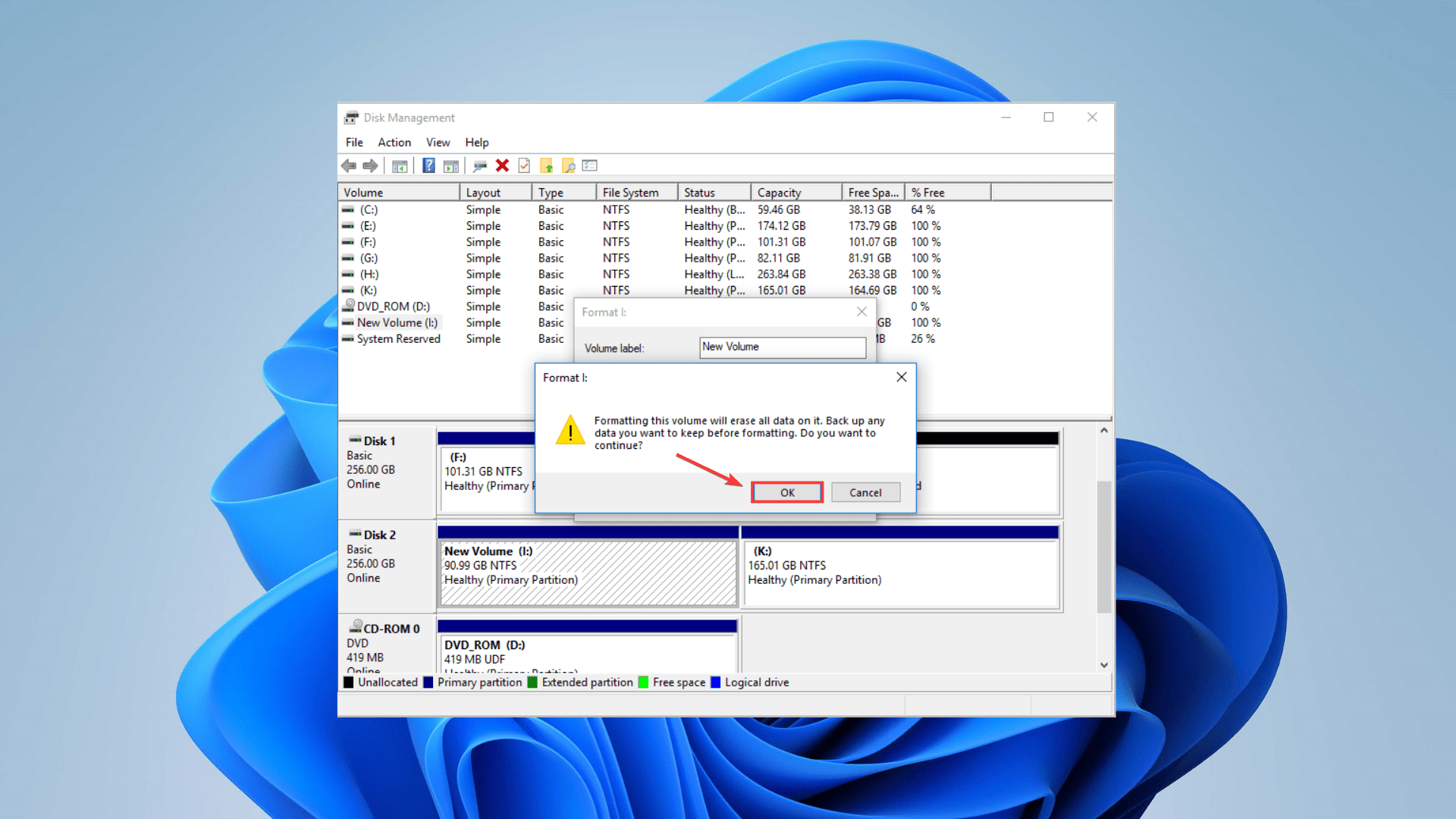 disk management warning