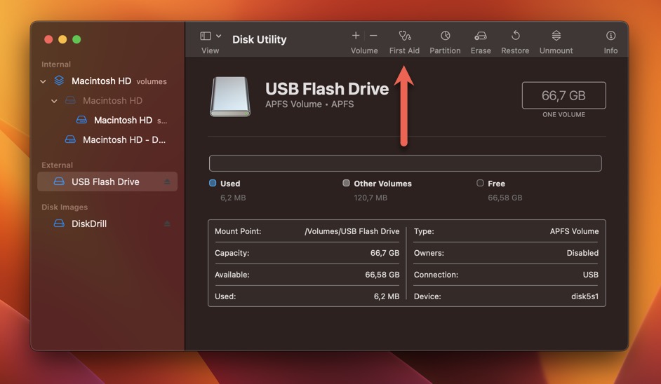 disk utility first aid