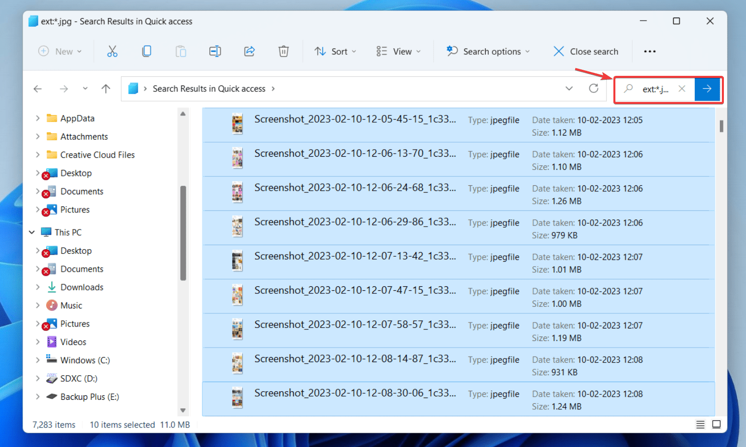 finding files on file explorer