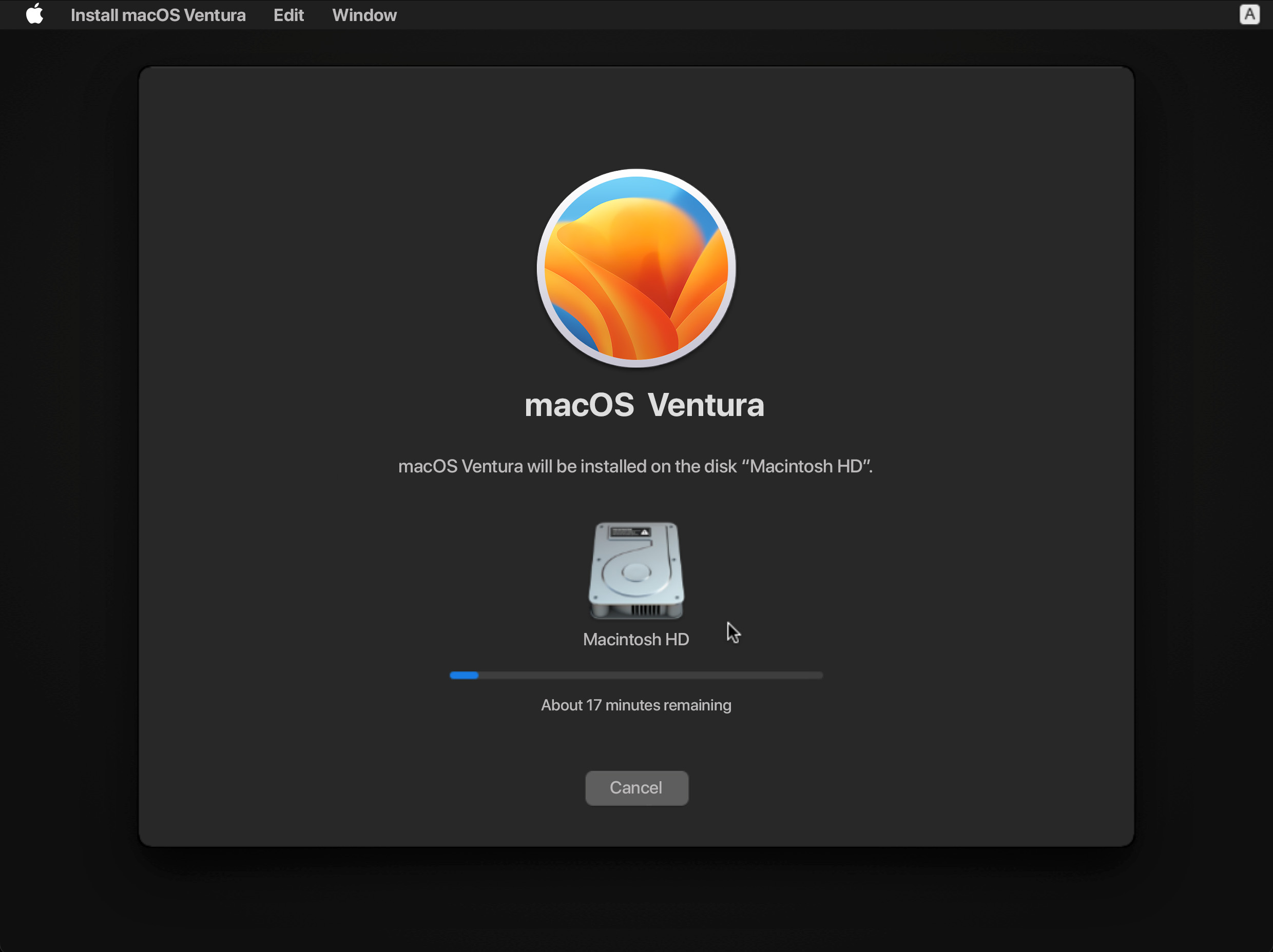 install macOS ventura