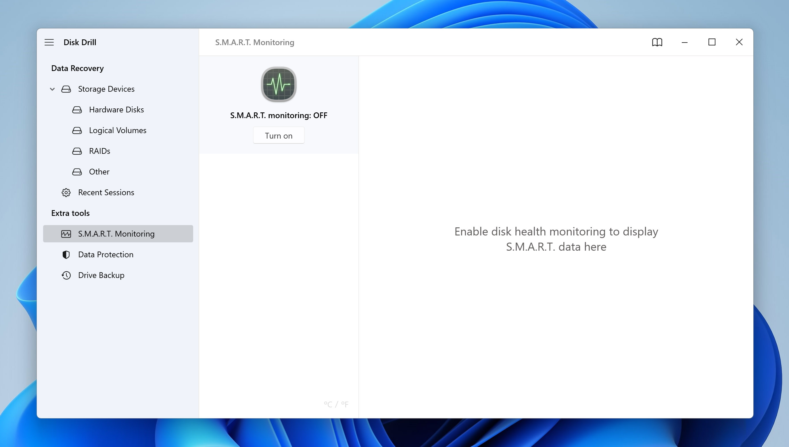 turn on S.M.A.R.T. monitoring in Disk Drill