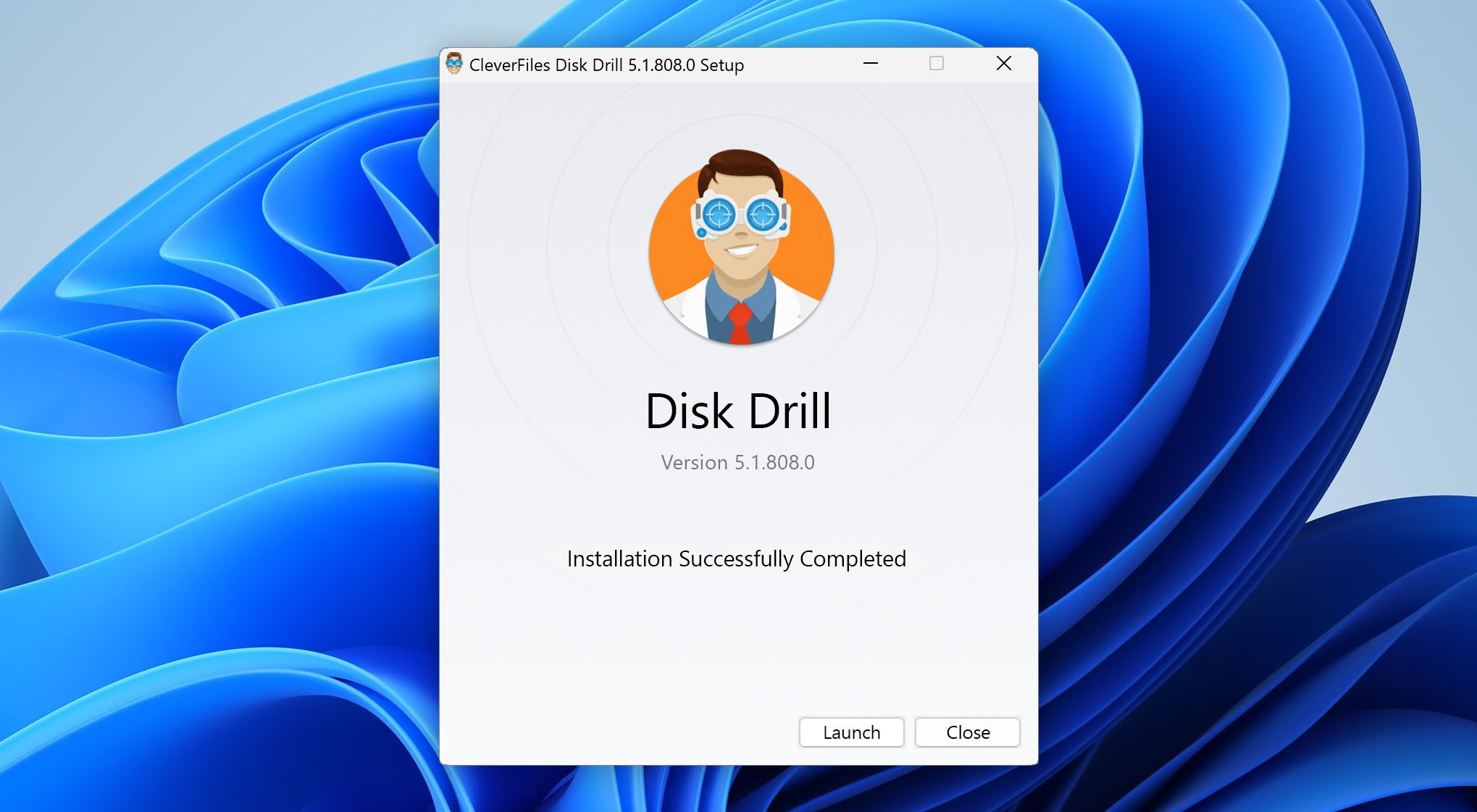 Image of Disk Drill for Windows installation process, a software for retrieving deleted files from a USB flash drive