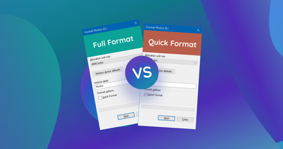 Quick Format Vs Full Format
