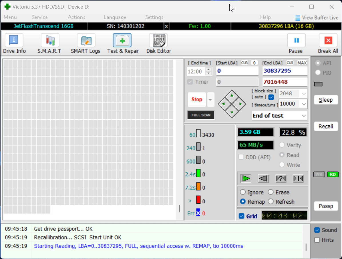 bad sector remapping on victoria