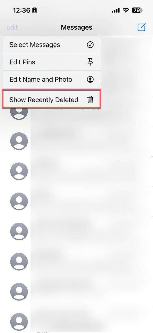 show recently deleted messages ios