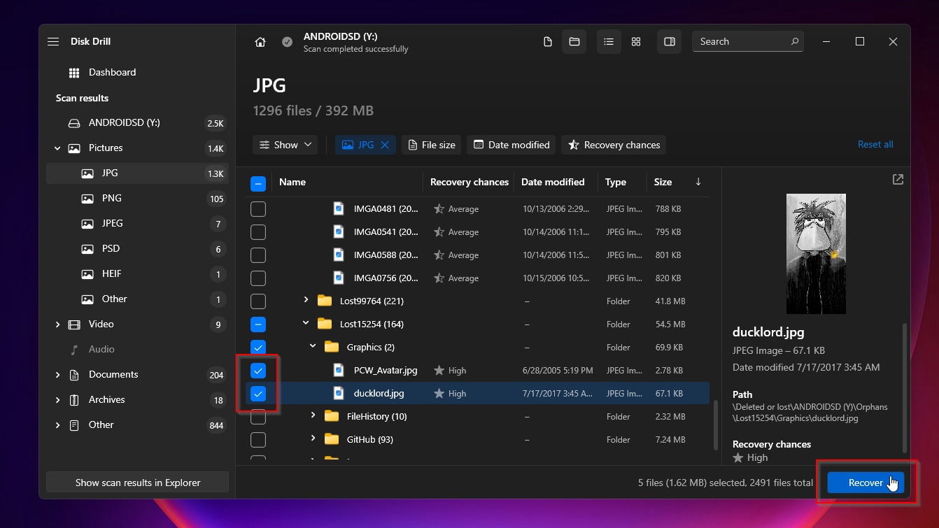 Disk Drill Selecting Files To Recover