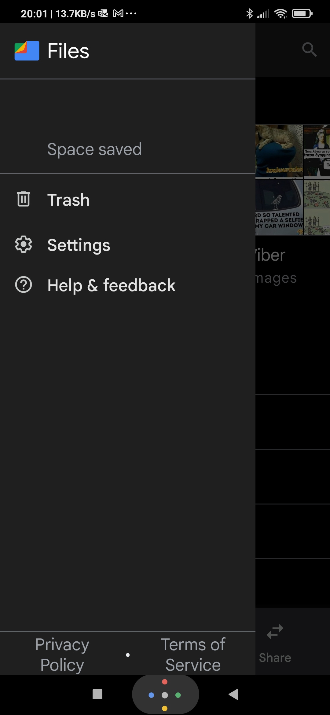 Files Menu With Trash Entry