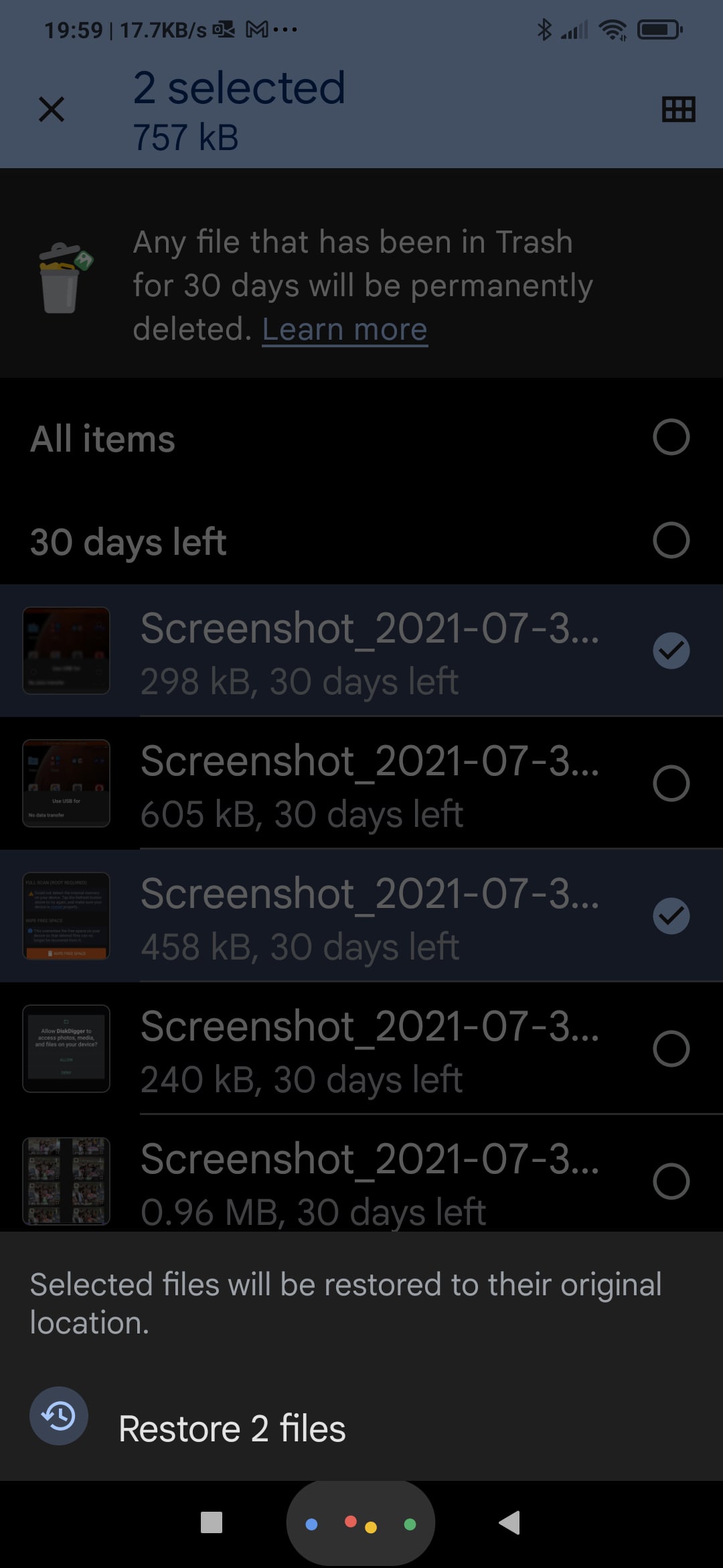 Files Restoring Files From Trash